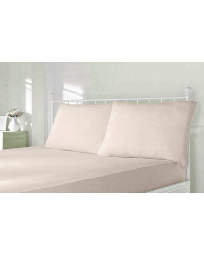 Простынь Maison D'or beige трикотажная на резинке 180x200 + наволочки 2-50x70