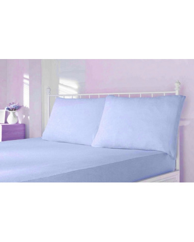 Простынь Maison D'or blue трикотажная на резинке 180x200 + наволочки 2-50x70