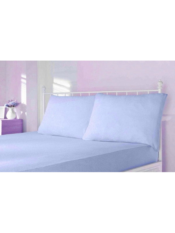 Простынь Maison D'or blue трикотажная на резинке 180x200 + наволочки 2-50x70