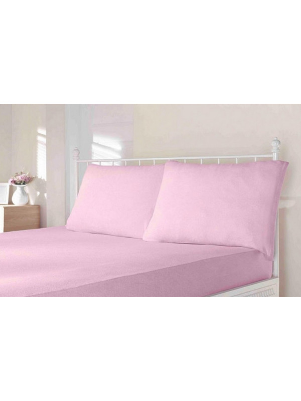 Простынь Maison D'or pink трикотажная на резинке 180x200 + наволочки 2-50x70