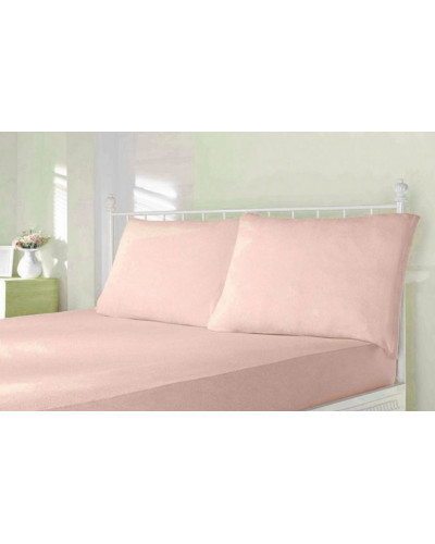 Простынь Maison D'or apricot трикотажная на резинке 180x200 + наволочки 2-50x70