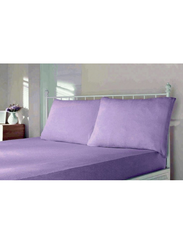 Простынь Maison D'or lilac трикотажная на резинке 180x200 + наволочки 2-50x70