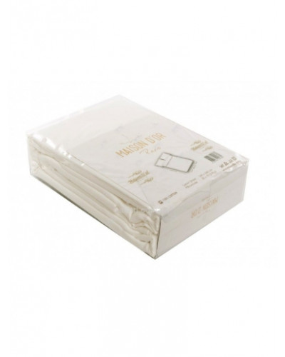 Простынь сатиновая Maison D'or ecru 240x260 + наволочки 2-50x70