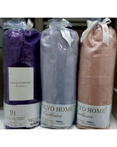 Простыни с наволочками Tivolyo Home сатин (100%хлопок) Цвета: фиолетовый