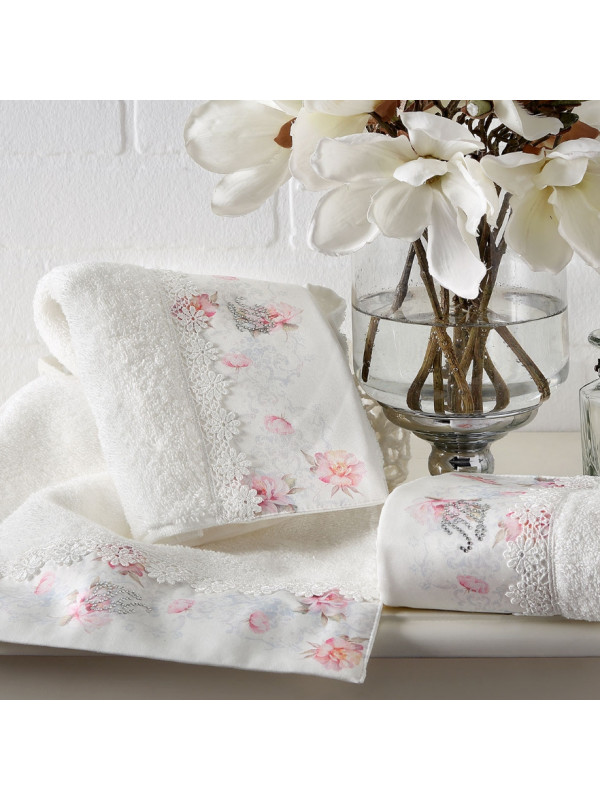 Кухонные полотенца Tivolyo Home Venice , 3 предмета, махра (100 хлопок) Цвета: белый