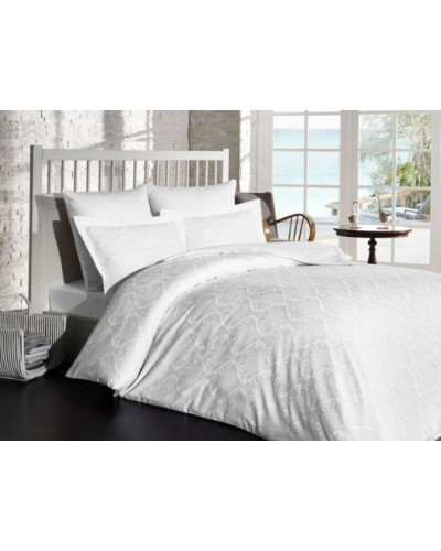 Постельное белье Prima casa Damask beyaz жаккард  евро
