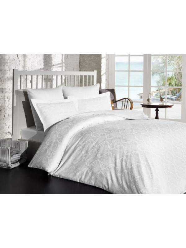Постельное белье Prima casa Damask beyaz жаккард  евро