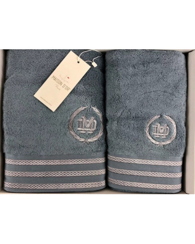 Набір рушників Maison D'or Delon blue/grey 30x50, 50x100, 70x140