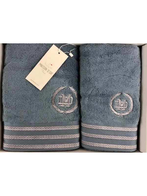 Набор полотенец Maison D'or Delon blue/grey 30x50, 50x100, 70x140