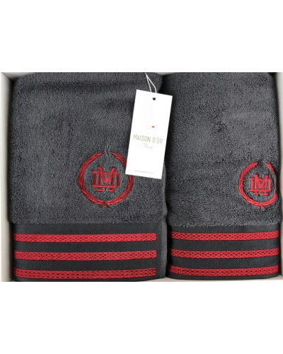 Набір рушників Maison D'or Delon antracit 30x50, 50x100, 70x140