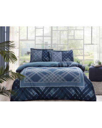 Постельное белье Tac сатин  Luana lacivert v03 евро