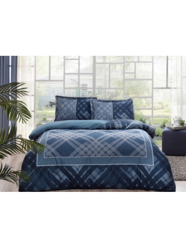 Постельное белье Tac сатин  Luana lacivert v03 евро