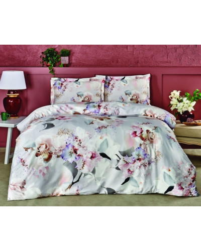 Постельное белье Tac Evander gri сатин евро