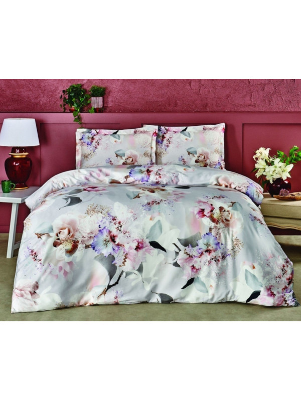 Постельное белье Tac Evander gri сатин евро