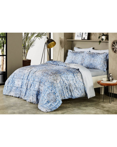 Постельное белье Tac сатин digital (100%хлопок) Monza Blue Сатин-Digital Цвета: голубой