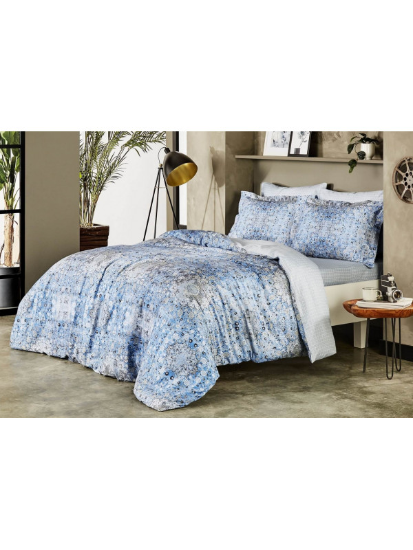 Постельное белье Tac сатин digital (100%хлопок) Monza Blue Сатин-Digital Цвета: голубой