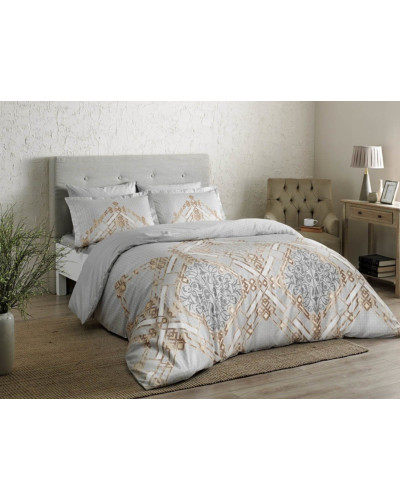 Постельное белье Tac сатин делюкс (100%хлопок) Delux - Neira kahve v02 Цвета: коричневый