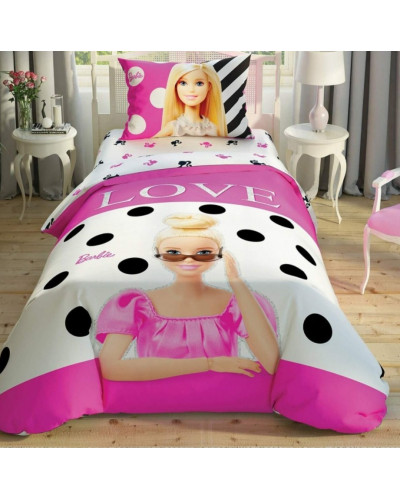 Подростковое постельное белье Tac Disney Barbie Glitter ранфорс полуторное