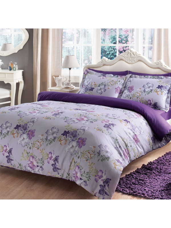 Постельное белье Tivolyo Home Viola делюкс сатин семейное