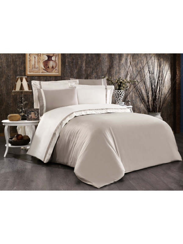Постельное белье Grazie Home  евро, сатин делюкс (100%хлопок) Elite Цвета: кремовый