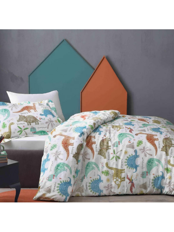 Подростковое постельное белье Tivolyo Home Dino делюкс сатин полуторное