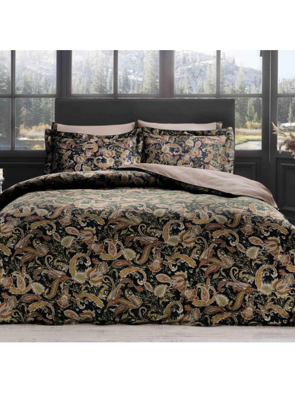 Постельное белье Tivolyo Home делюкс сатин жатый шёлк евро Versalite Цвет - разноцветный