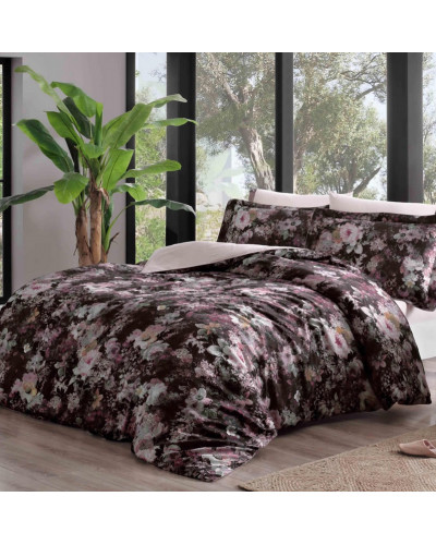 Постільна білизна Tivolyo Home Garden Rose делюкс сатин жатий шовк євро