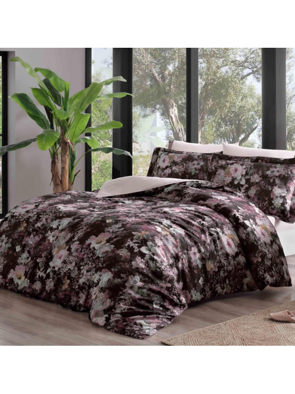 Постільна білизна Tivolyo Home Garden Rose делюкс сатин жатий шовк євро