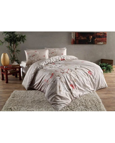 Постельное белье Tac сатин  (100%хлопок)  Fiona bej  Цвета: бежевый