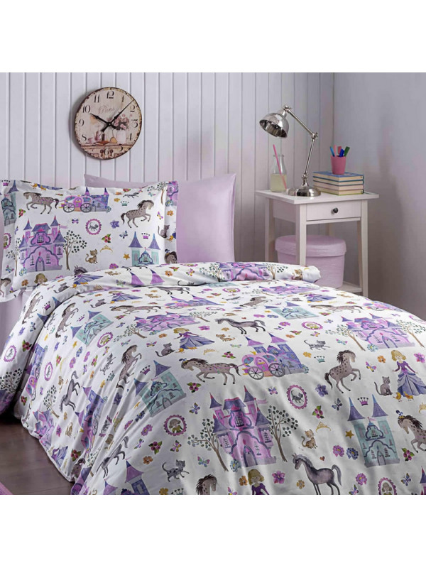 Подростковое постельное белье Tivolyo Home Princess делюкс сатин полуторное