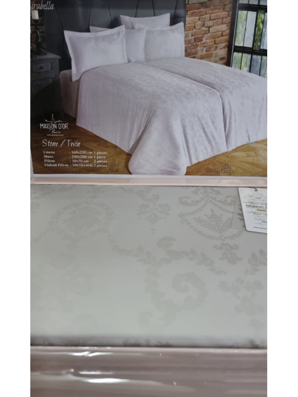 Постельное белье Maison D'or жаккард  Mirabella stone семейное