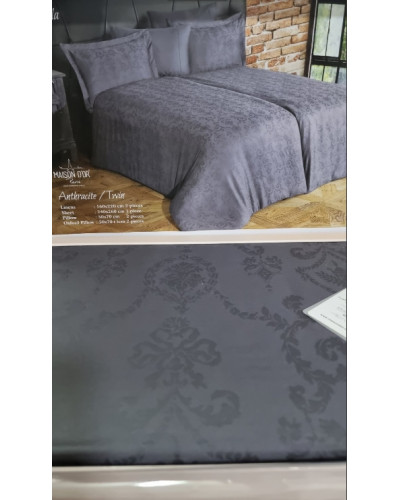 Постельное белье Maison D'or жаккард  Mirabella antracite семейный