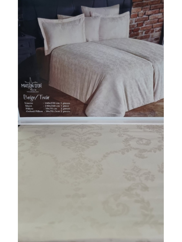 Постельное белье Maison D'or жаккард  Mirabella bej семейный