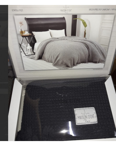 Покривало Maison D'or Emeline antrasit бавовна 240x260