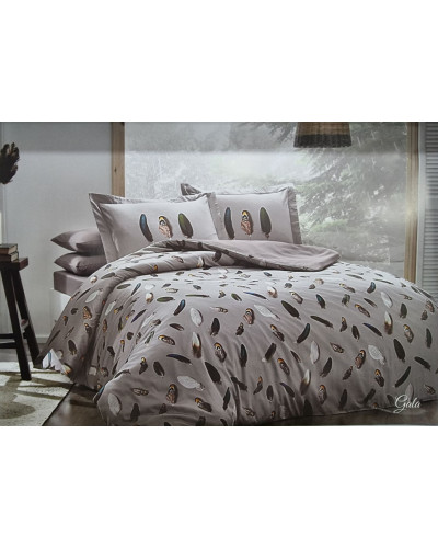 Постельное белье Tivolyo Home Gala bej делюкс сатин евро