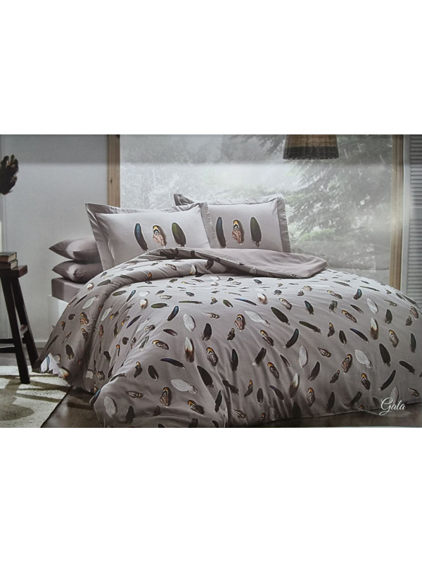 Постельное белье Tivolyo Home Gala bej делюкс сатин евро