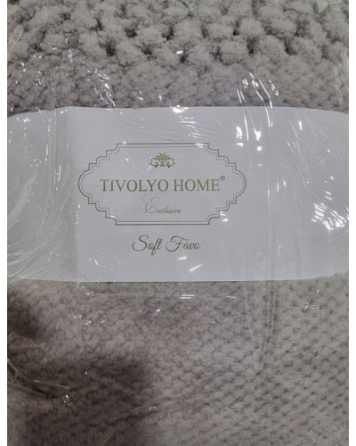 Плед Tivolyo Home Nappa Favo soft gri флис 200x220