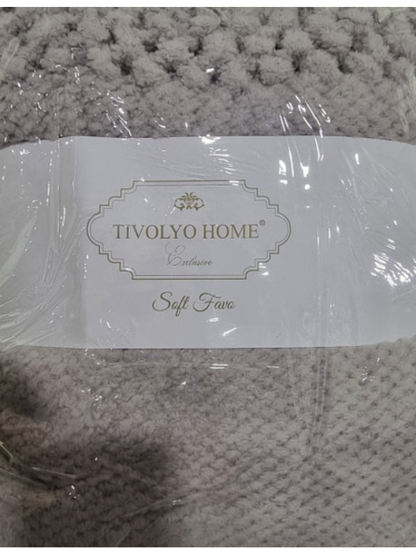 Плед Tivolyo Home Nappa Favo soft gri флис 200x220