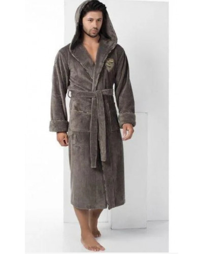 Халат мужской nusa хлопок/бамбук модель 2870    серый, xxl