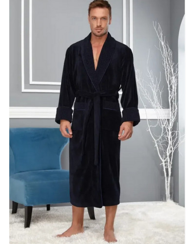 Халат мужской nusa хлопок/бамбук модель 2965    синий, xxxl
