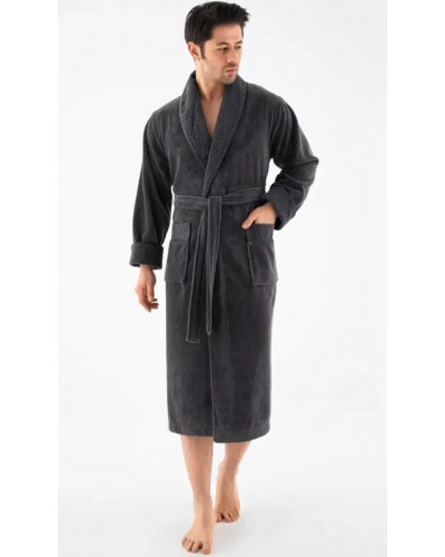 Халат мужской nusa хлопок/бамбук модель 2965    серый, xxl
