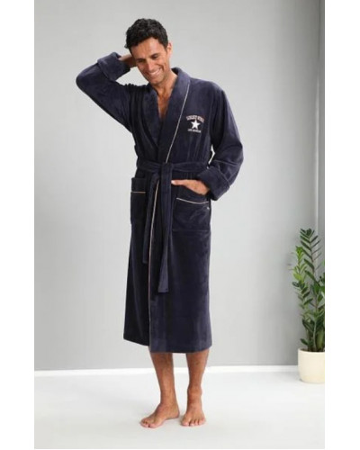 Халат мужской nusa хлопок/бамбук модель 1195    джинс, l/xl