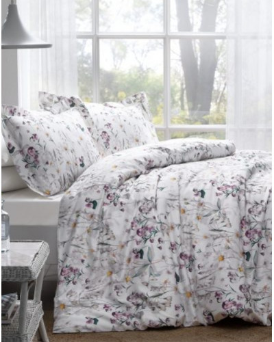 Постельное белье Tivolyo Home Daisy k.beyaz делюкс сатин евро