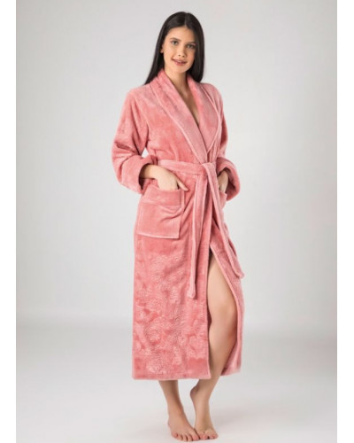Халат женский nusa хлопок/бамбук модель 8650 без капюшона   пудра, s