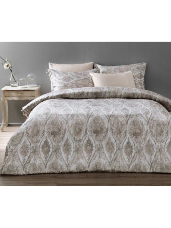 Постельное белье Tivolyo Home Dante bej делюкс сатин жатый шёлк евро