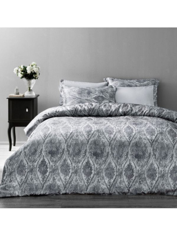 Постельное белье Tivolyo Home Dante gri делюкс сатин жатый шёлк семейное