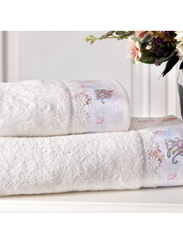 Полотенца Tivolyo Home махра (100%хлопок)  Venice  2 предмета: 50x100, 75x150 Цвет белый