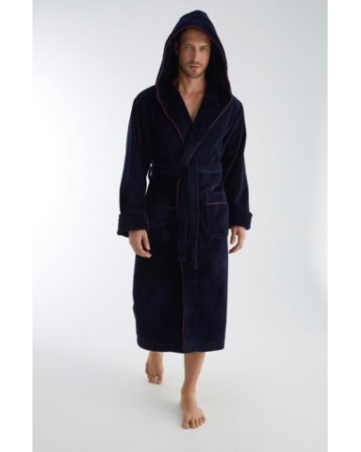 Халат мужской nusa хлопок/бамбук модель 7230    синий, xxxl