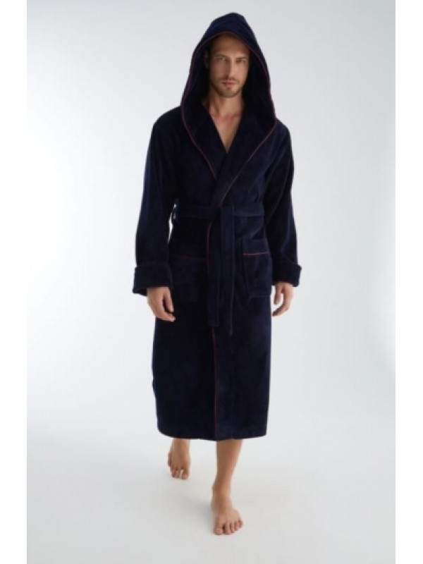 Халат мужской nusa хлопок/бамбук модель 7230    синий, L/xl