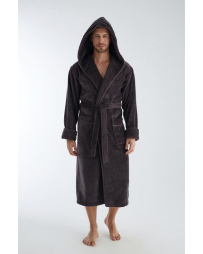Халат мужской nusa хлопок/бамбук модель 7230    кофе, xxxl